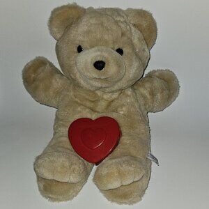 VTG Heart to Heart Bear Plush WORKING HEART 18" Teddy (no clothes) Chosun 1986